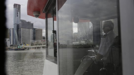 One of the replacement cross-river ferries at South Bank in Brisbane