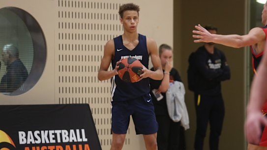 Dyson Daniels playing for the NBA Global Academy last year. 
