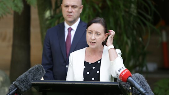 Queensland Health Minister Yvette D’Ath and Chief Health Officer John Gerrard