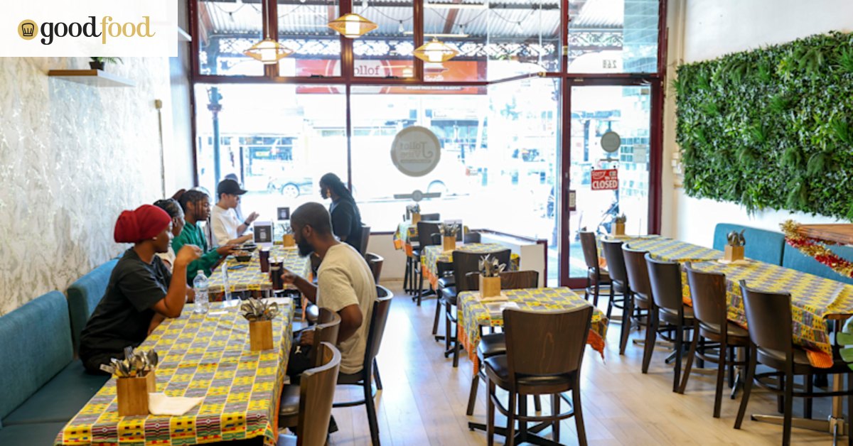 The vibe is right at this eatery serving every type of jollof rice