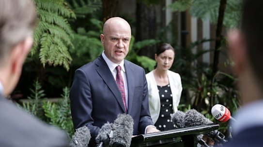 Queensland Chief Health Officer John Gerrard and Health Minister Yvette D’Ath.