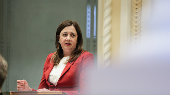 Queensland Premier Annastacia Palaszczuk in Parliament.