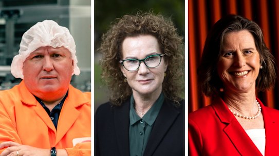 SPC CEO Robert Giles, prominent director Carol Schwartz, Incitec Pivot chief executive Jeanne Johns.