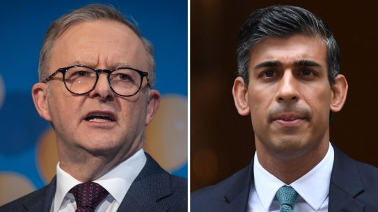 Anthony Albanese and Rishi Sunak.