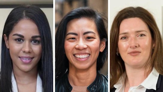 Top Australian businesswoman Manuri Gunawardena, Kim Teo and Caroline Bowler.