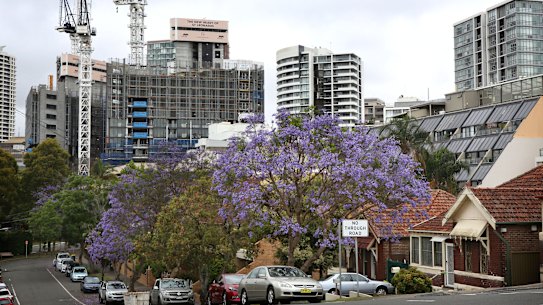 High-density residential developments in Crows Nest on the lower north shore.