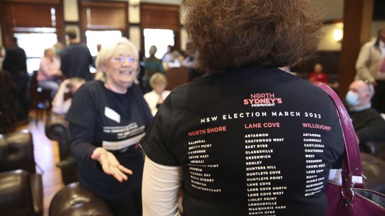 Local community and interest groups meet up at Crows Nest Hotel to discuss a ‘teal push’ at the upcoming NSW State Election.