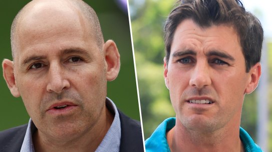 Cricket Australia CEO Nick Hockley and Australian international cricketer Pat Cummins.