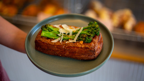 Broccolini and bechamel danish at Penny for Pound.