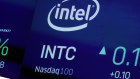 The symbol for Intel appears on a screen at the Nasdaq MarketSite, on October 1, 2019 in New York. Intel Corp. Intel reports earnings on Thursday, August 1, 2024.