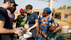 Plastic Odyssey team members in Burkina Faso in West Africa. The team visited the country some months ago to learn about the issues and trial their recycling machines in preparation for their epic voyage.