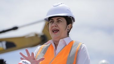 Queensland Premier Annastacia Palaszczuk was in high-vis and a hard hat on Tuesday.
