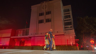 Firefighters respond to reports that officials were burning documents inside the Chinese consulate in Houston, the latest hotspot in US-China relations.  