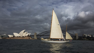 The Sydney Opera House, pictured here during the 2017 Sydney to Hobart race, was opened in 1973.