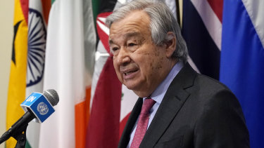 United Nations Secretary-General Anto<em></em>nio Guterres.