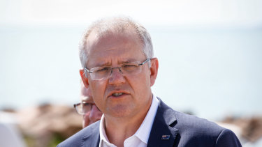 Prime Minister Scott Morrison in Townsville on Thursday as he wound up his Queensland tour.
