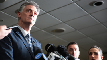 Basketball Australia CEO Anthony Moore speaks to the media after FIBA handed down sanctions over the basketball brawl.