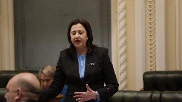 Premier Annastacia Palaszczuk during Question Time on Thursday.