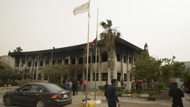 The building of the high national election commission in Tripoli.
