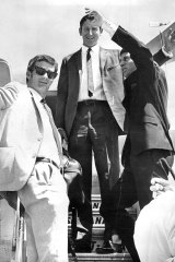 L-R: Ashley Mallett, Bill Lawry and Ian Chappell in 1969.