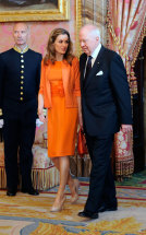 Michael Bryce with Princess Letizia of Spain at the Royal Palace, Madrid, in 2011.