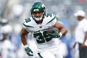   Valentine Holmes in action for the New York Jets.