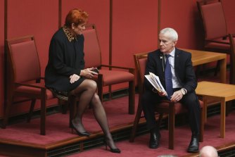 Senators Pauline Hanson and Malcolm Roberts.