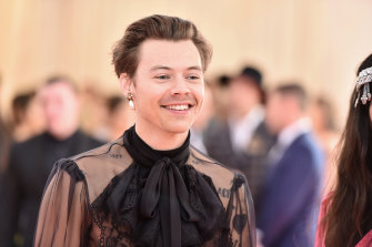 Boy with a pearl earring: Harry Styles attends the 2019 Met Gala.