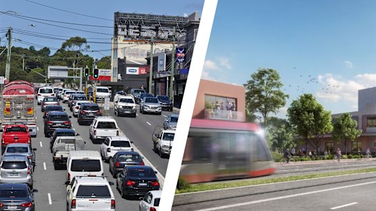 Parramatta Road. Photo Now and revitalisation proposal. 