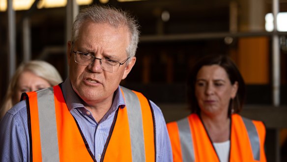 PM Scott Morrison joins LNP leader Deb Frecklington on the hustings for the first time last Saturday.