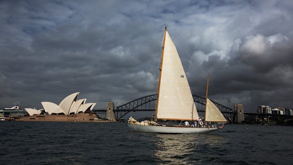 The Sydney Opera House, pictured here during the 2017 Sydney to Hobart race, was opened in 1973.