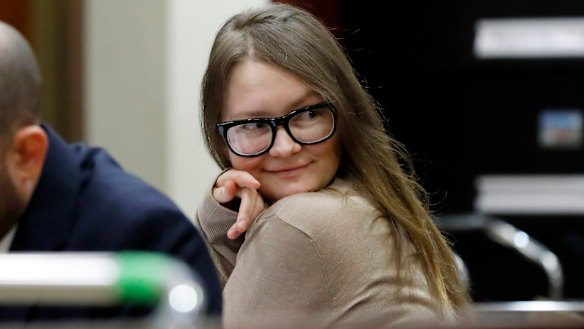 Anna Sorokin sits at the defence table in New York State Supreme Court on Wednesday.