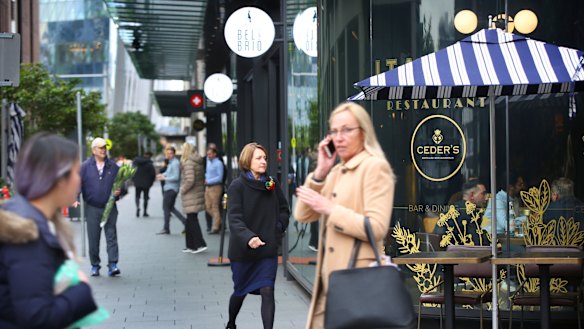 Barangaroo is slowly coming back to life with visitors outnumbering office workers.