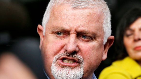 Peter Gogarty outside court after Archbishop Wilson was sentenced.