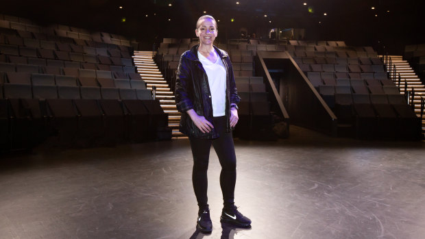 Queensland Theatre artistic director Lee Lewis in the Bille Brown Theatre at South Brisbane.