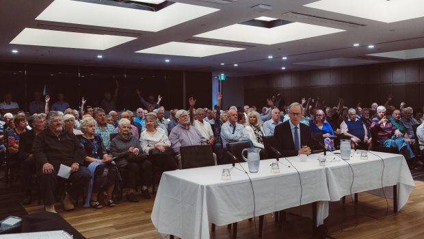 A hearing of the Franking Credit Inquiry in Dee Why, Sydney, in November. 