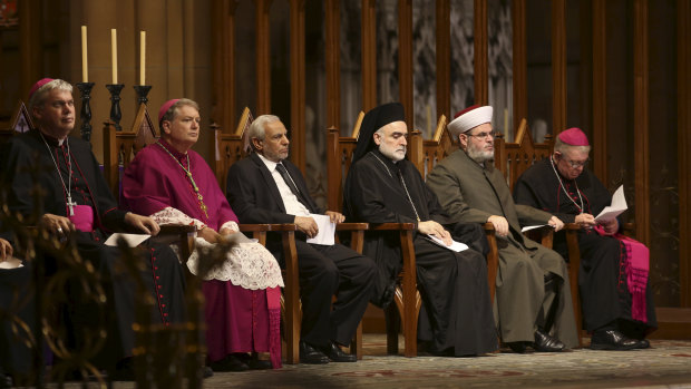 The interfaith service at St Mary's Cathedral in Sydney. 