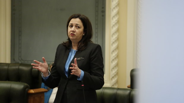 Premier Annastacia Palaszczuk during Question Time on the last sitting day of Parliament before the October 2020 election.