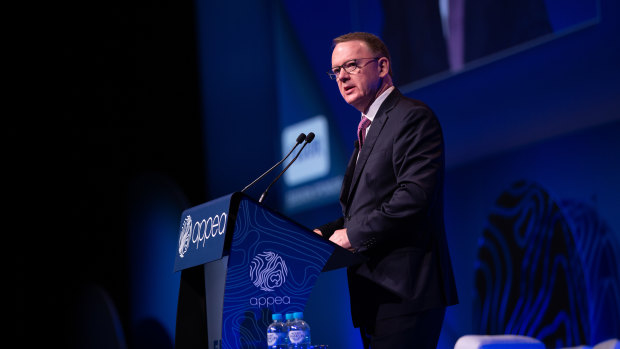 Woodside chief executive Peter Coleman at the APPEA conference in Brisbane. 