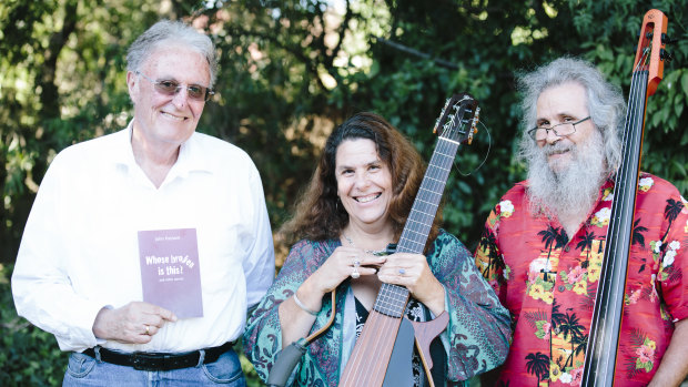 From left, poet John Passant, musicians Milena Cifali and Jim Horvath. 