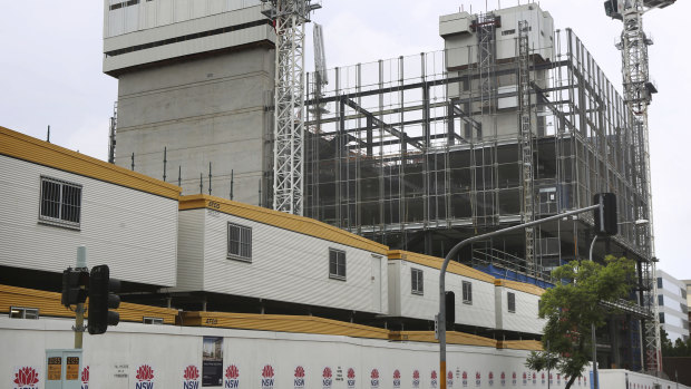 Construction at the site of the Arthur Phillip High School in Paramatta.