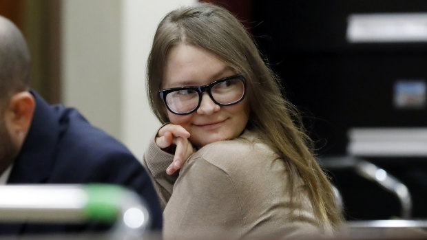 Anna Sorokin sits at the defence table in New York State Supreme Court on Wednesday.