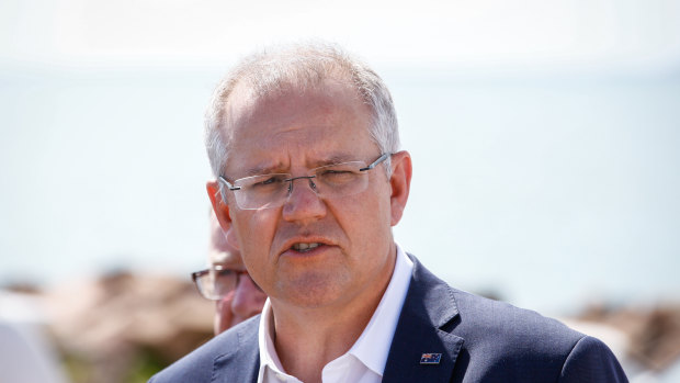 Prime Minister Scott Morrison in Townsville on Thursday as he wound up his Queensland tour.
