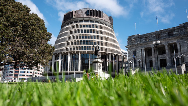 The New Zealand Parliament buildings in Wellington. The country became the envy of the world earlier this year when it succeeded in eliminating community transmission of the coronavirus.