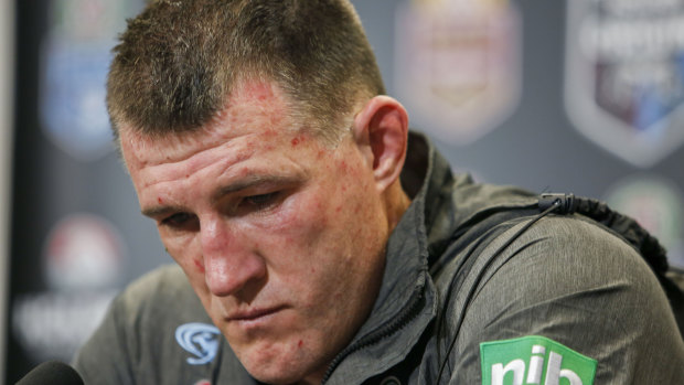 Paul Gallen bears the scars of defeat in game three.