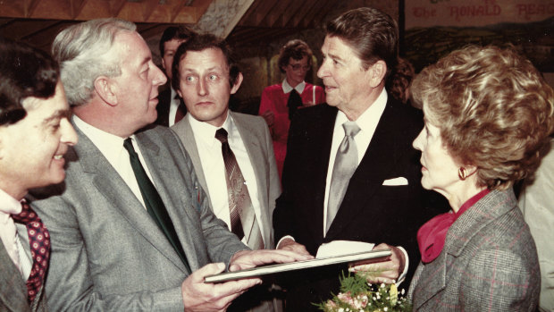 Hugh Peskett with Ronald and Nancy Reagan.