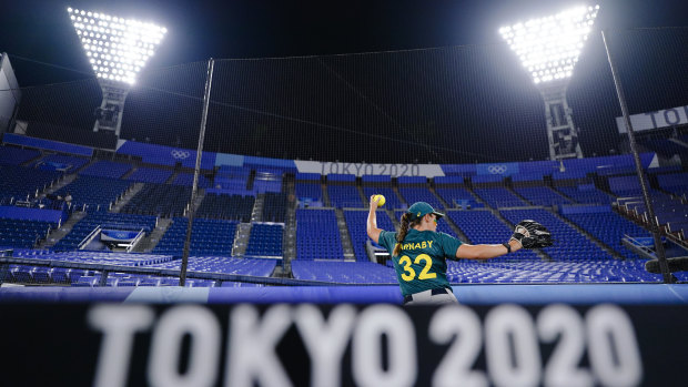 Australia’s Kaia Parnaby warms up.