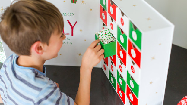 Cathy Devlin designed the Little Advent Boxes to enable you to fill the drawers with whatever you'd like.