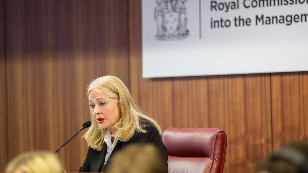 Commissioner Margaret McMurdo at a hearing of the Royal Commission into the Management of Police Informants in February.