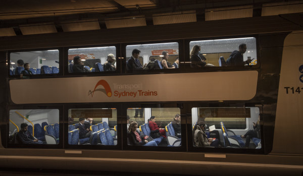 A train carriage at Green Square, which Transport Minister Andrew Constance identified as a busy zone at peak hour in May.